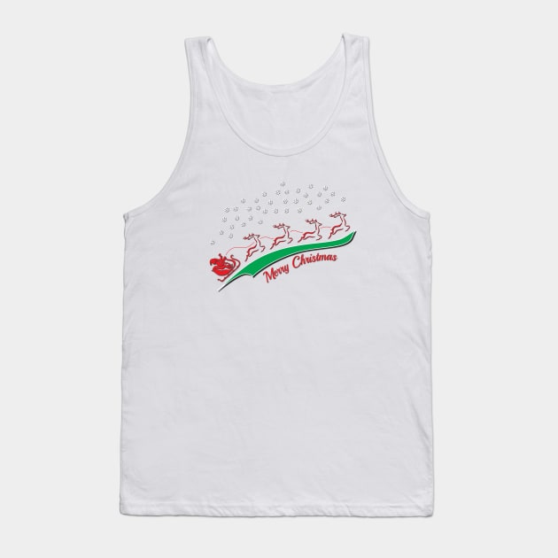 Santa's Sleigh Swoosh Tank Top by Verl